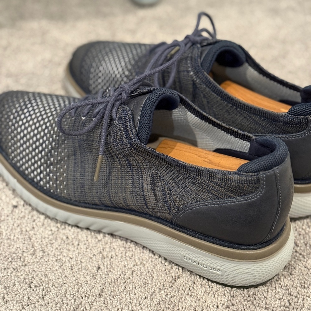 Cole Haan Navy and Gray Knit Oxfords